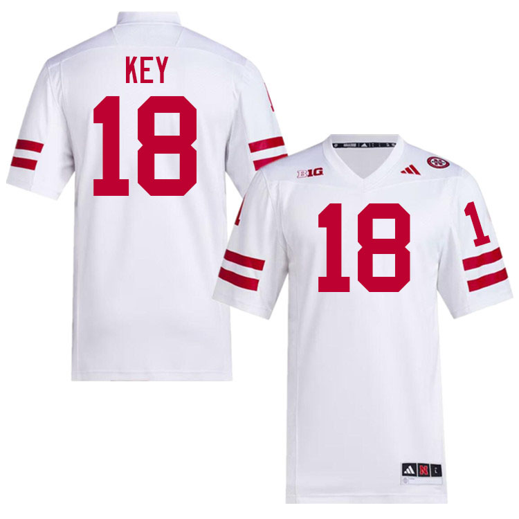 Nebraska Cornhuskers #18 Dane Key College Football Jerseys Stitched-White